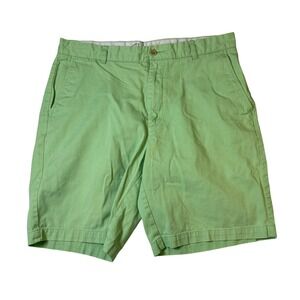 Roundtree & Yorke Mens Relaxed Fit Chino Shorts Light Green 100% Cotton Size 36w